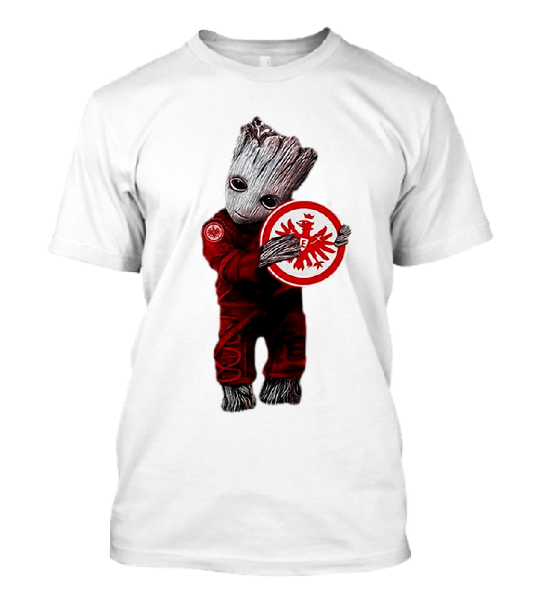 Baby Groot Hugging Eintracht Frankfurt Emblem T-Shirt