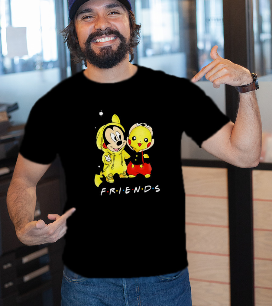 Baby Mickey Mouse And Pikachu Friends Christmas T-Shirt