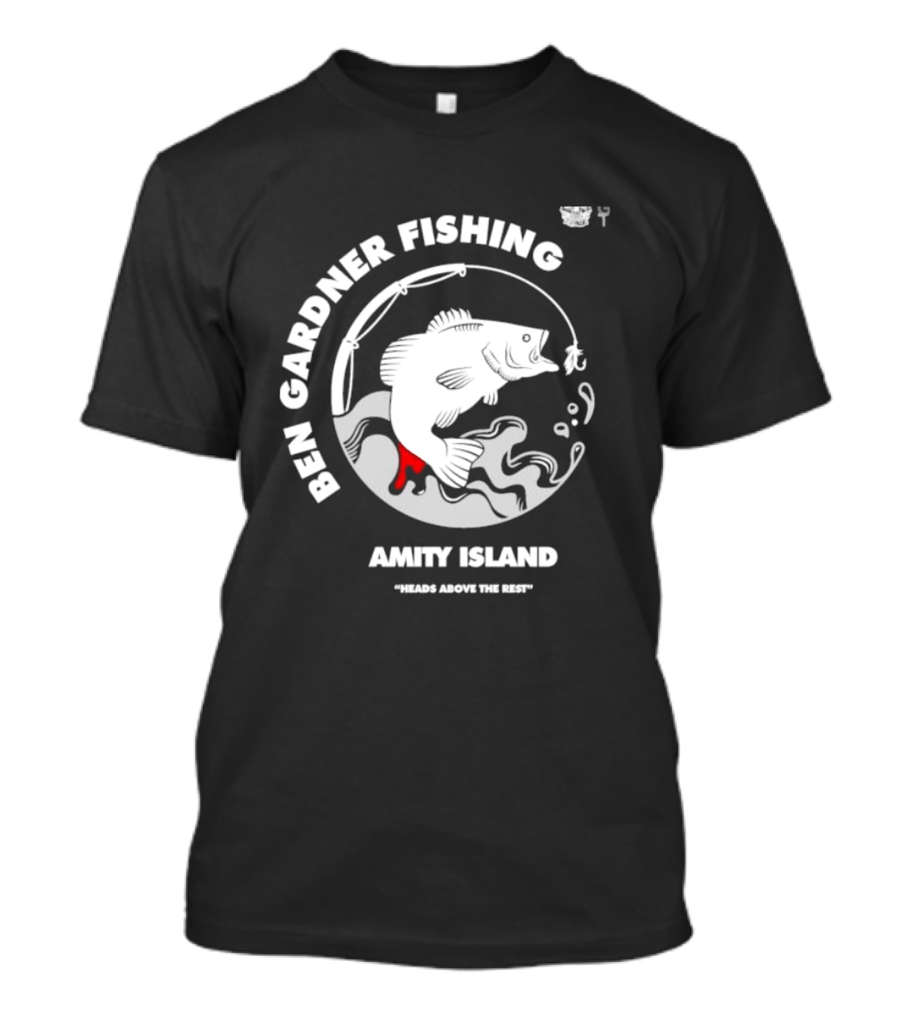 Ben Gardner Fishing Amity Island Heads Above The Rest Iconic Bass Catch T-Shirt