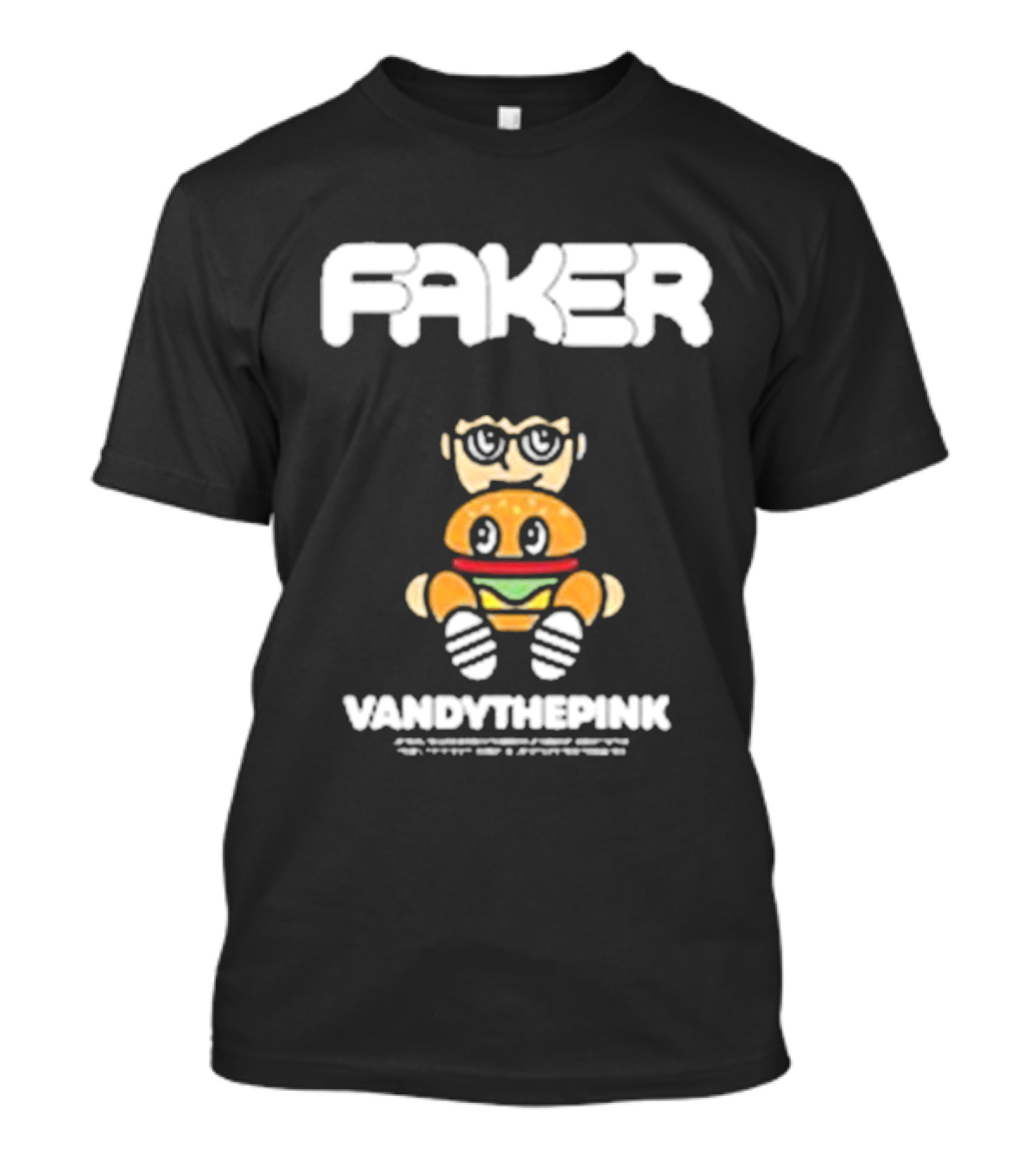 Faker Vandythepink Burger Character With Glasses T-Shirt