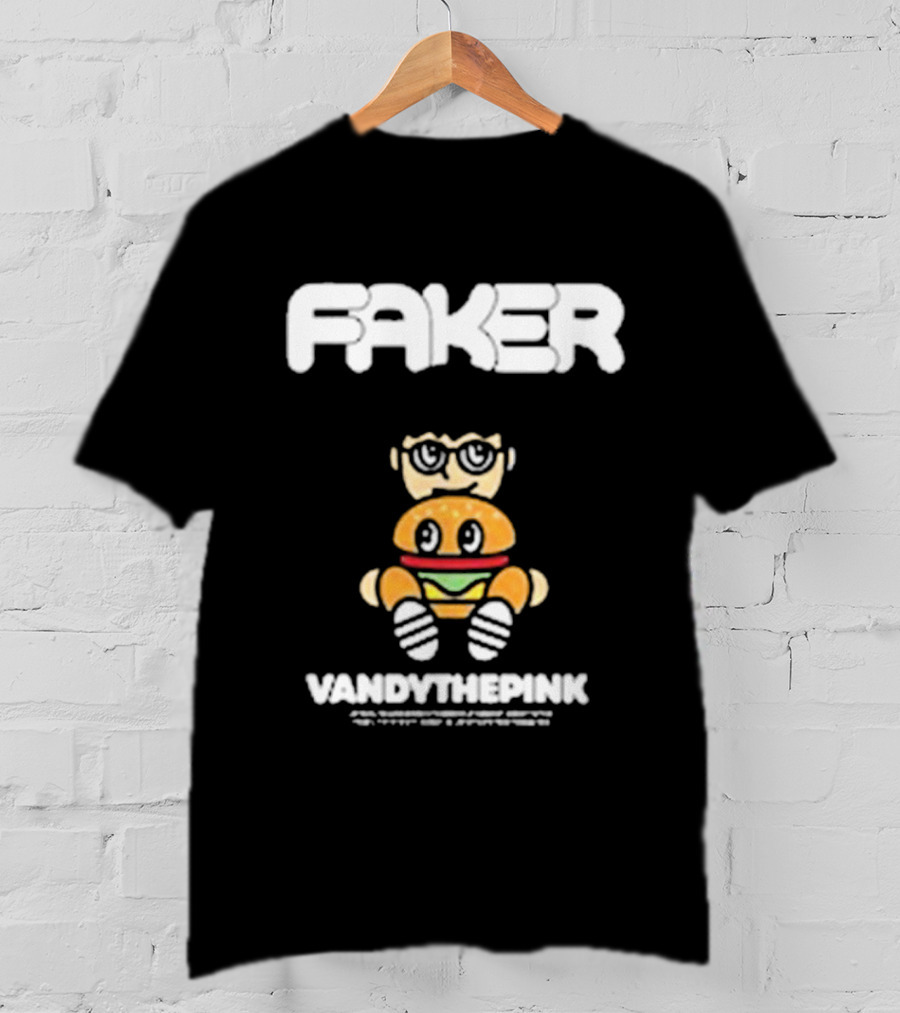 Faker Vandythepink Burger Character With Glasses T-Shirt