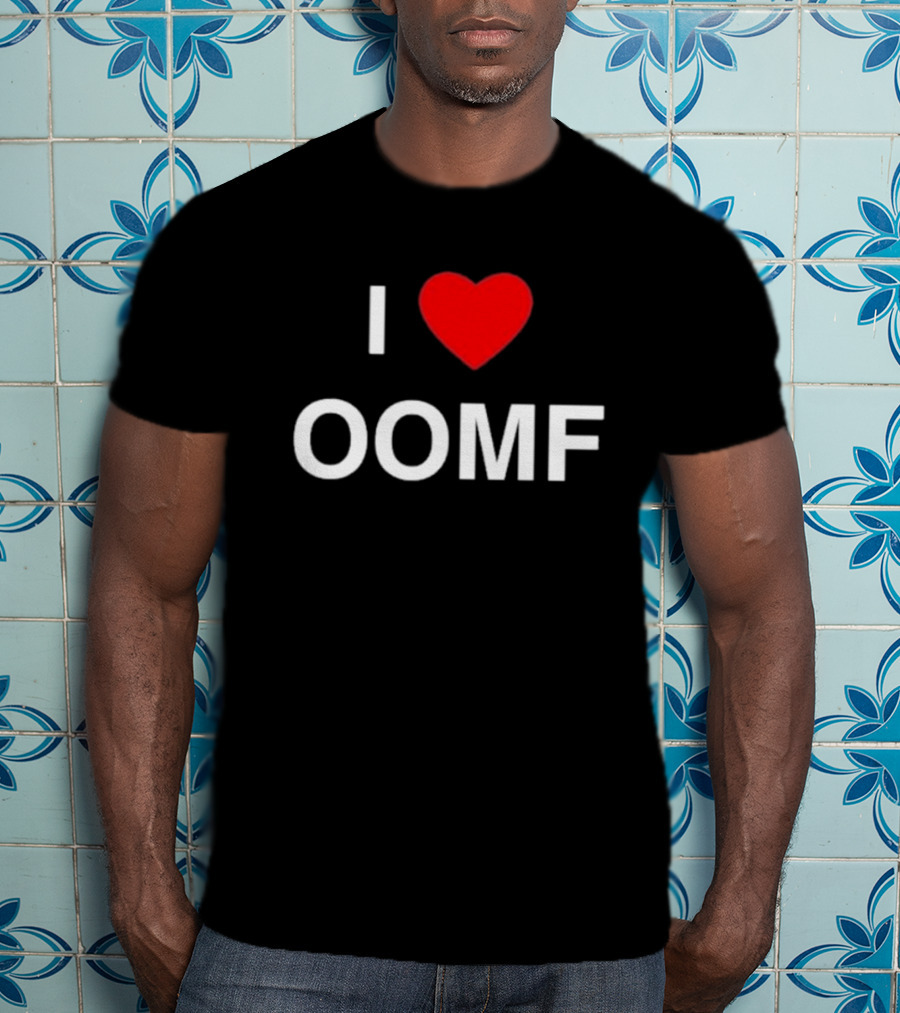 I Heart Oomf Bold Block Letters Red Heart T-Shirt