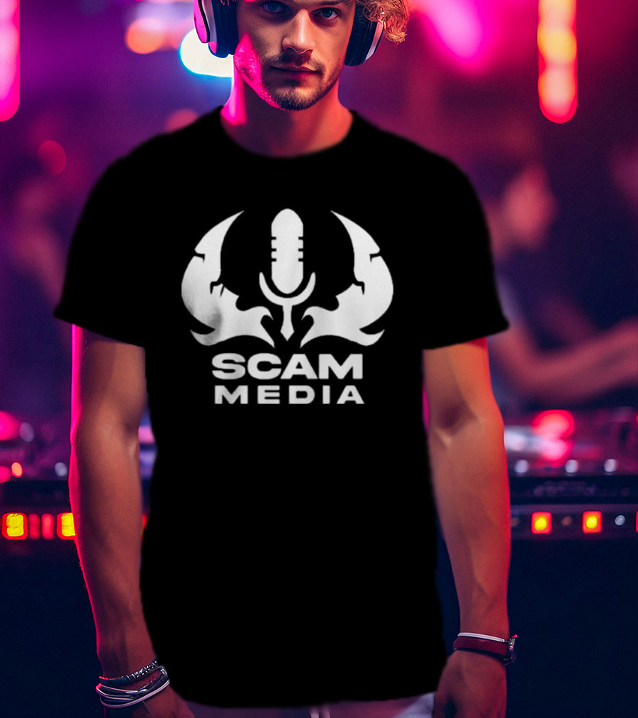 Scam Media Microphone Mandalorian Mythosaur T-Shirt