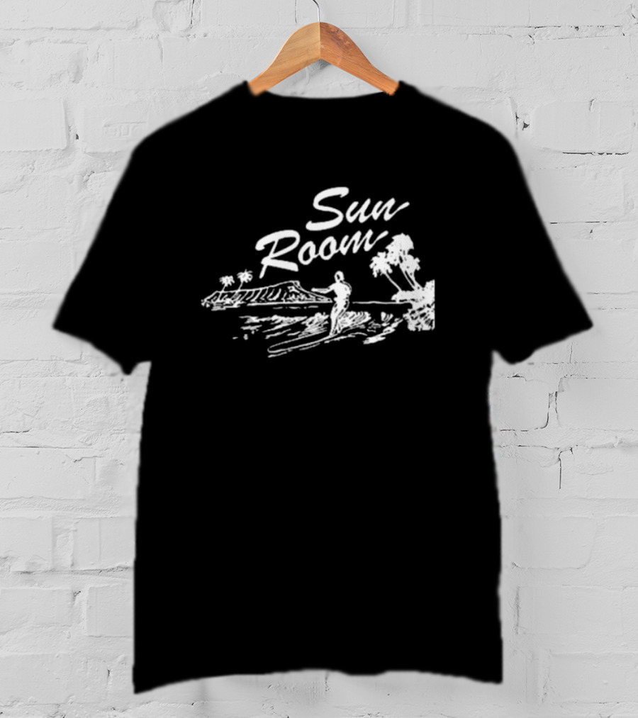 Sun Room Red Coastal Surfer Island Palms Scene T-Shirt