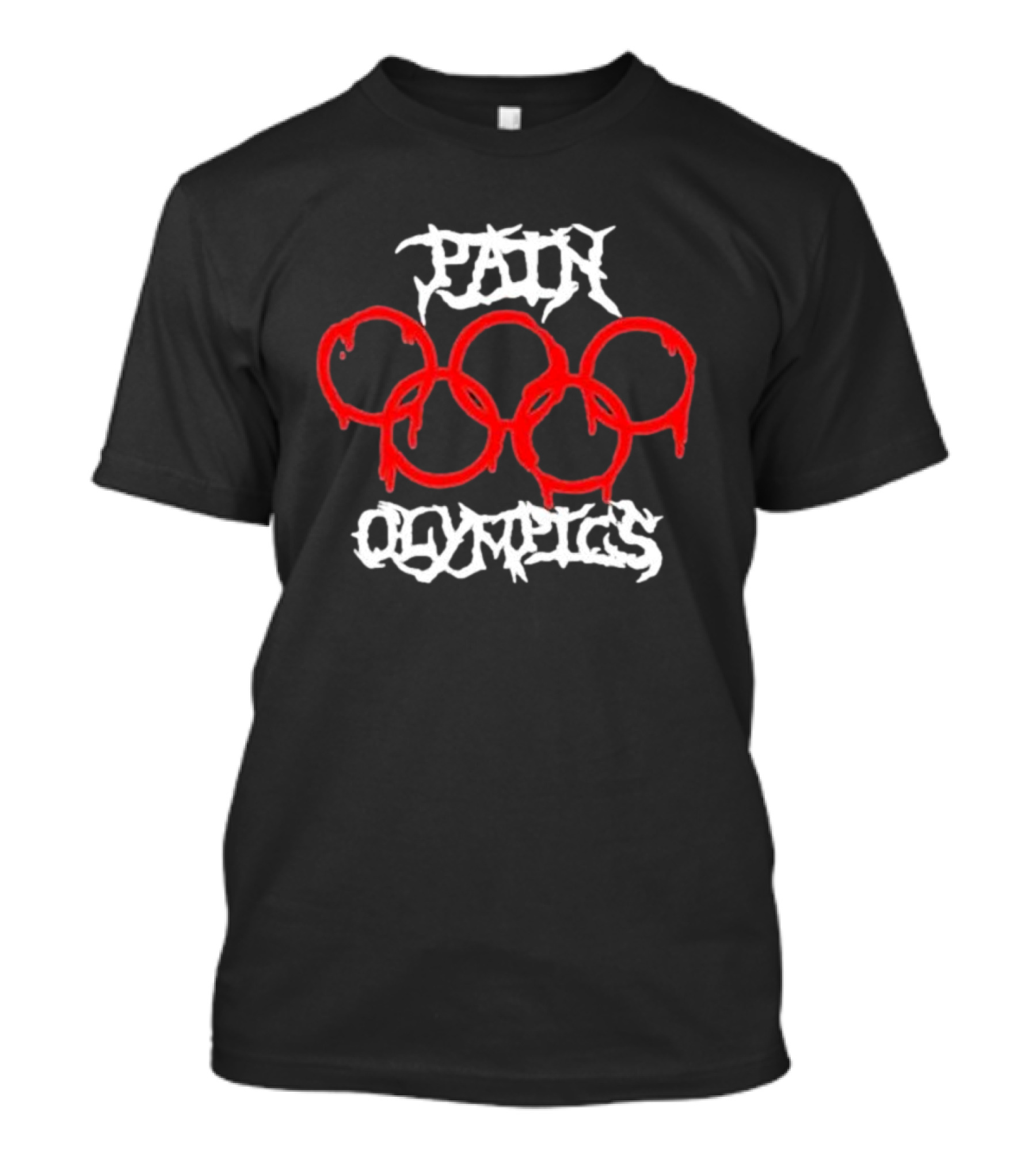 Pain Olympics Melted Rings Dripping Blood Effect T-Shirt
