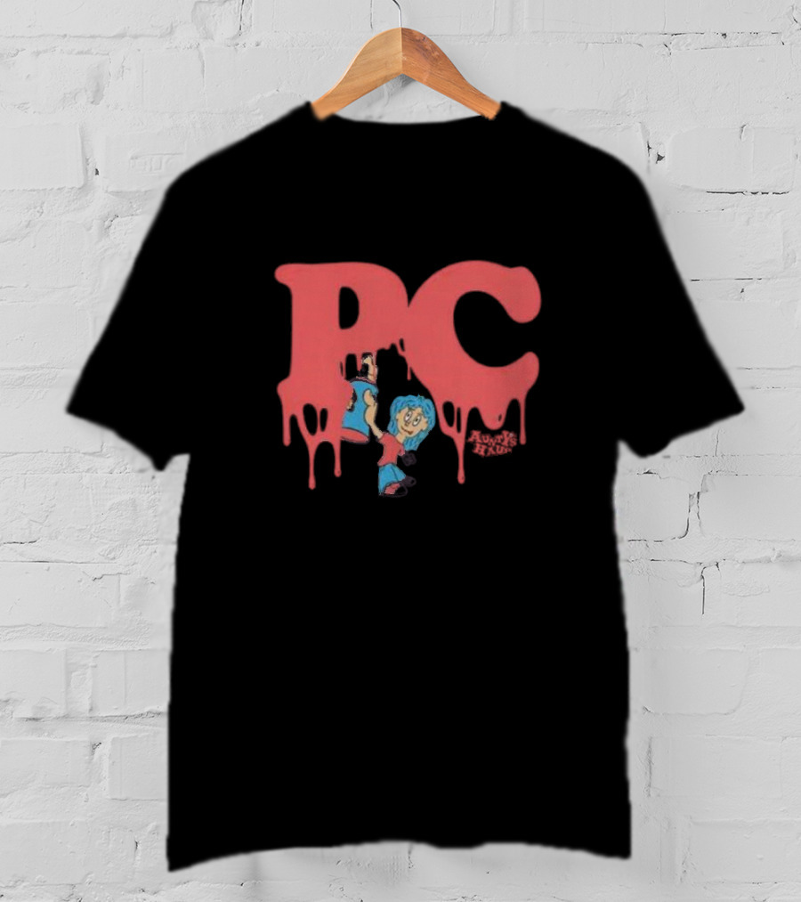 PC Auntys Haus Dripping Graffiti Cartoon Character T-Shirt
