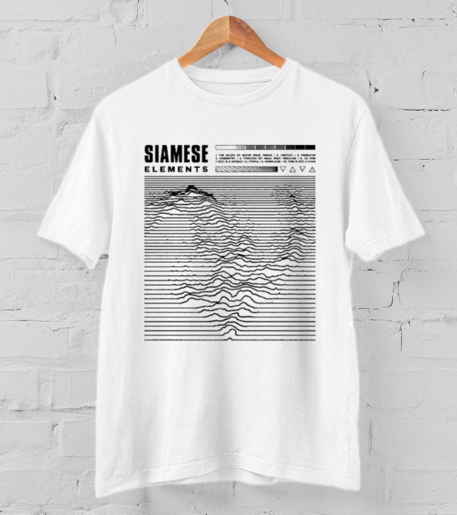 Siamese Elements Topographical Lines And Geometric T-Shirt