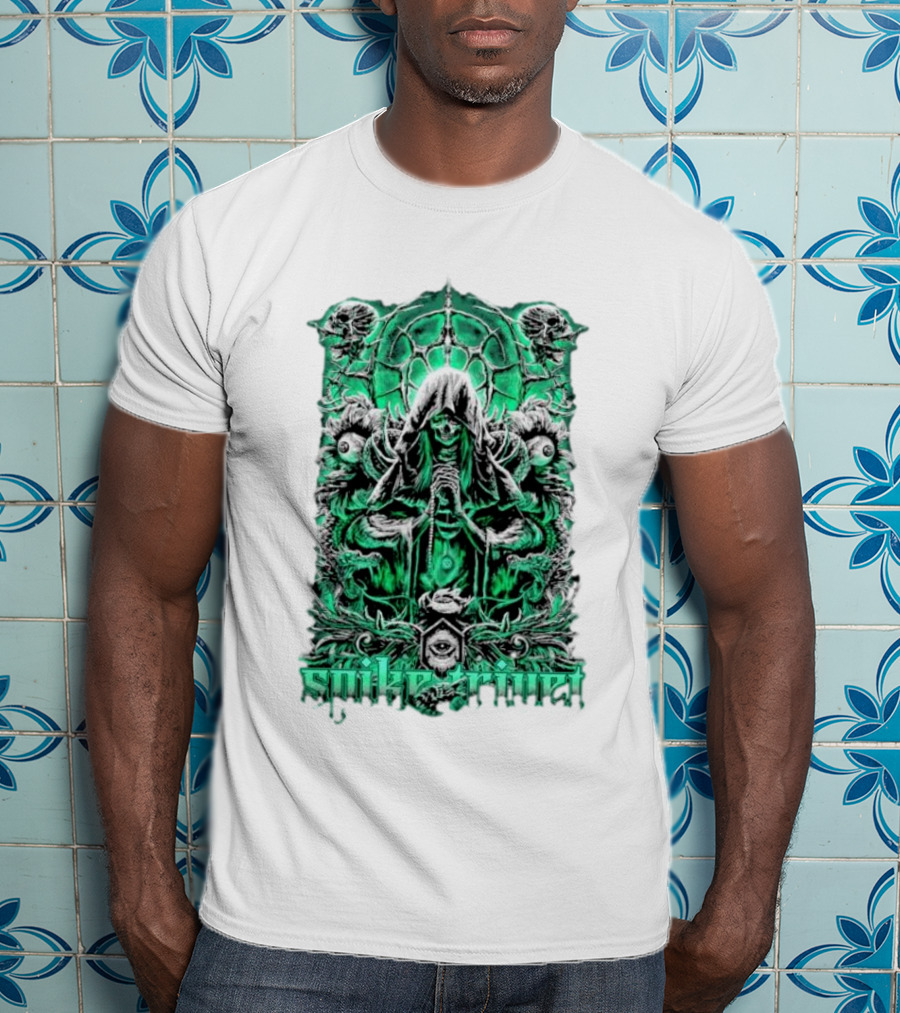 Soul Taker Spike Trivet Green Hooded Figure With Ornate Gothic T-Shirt