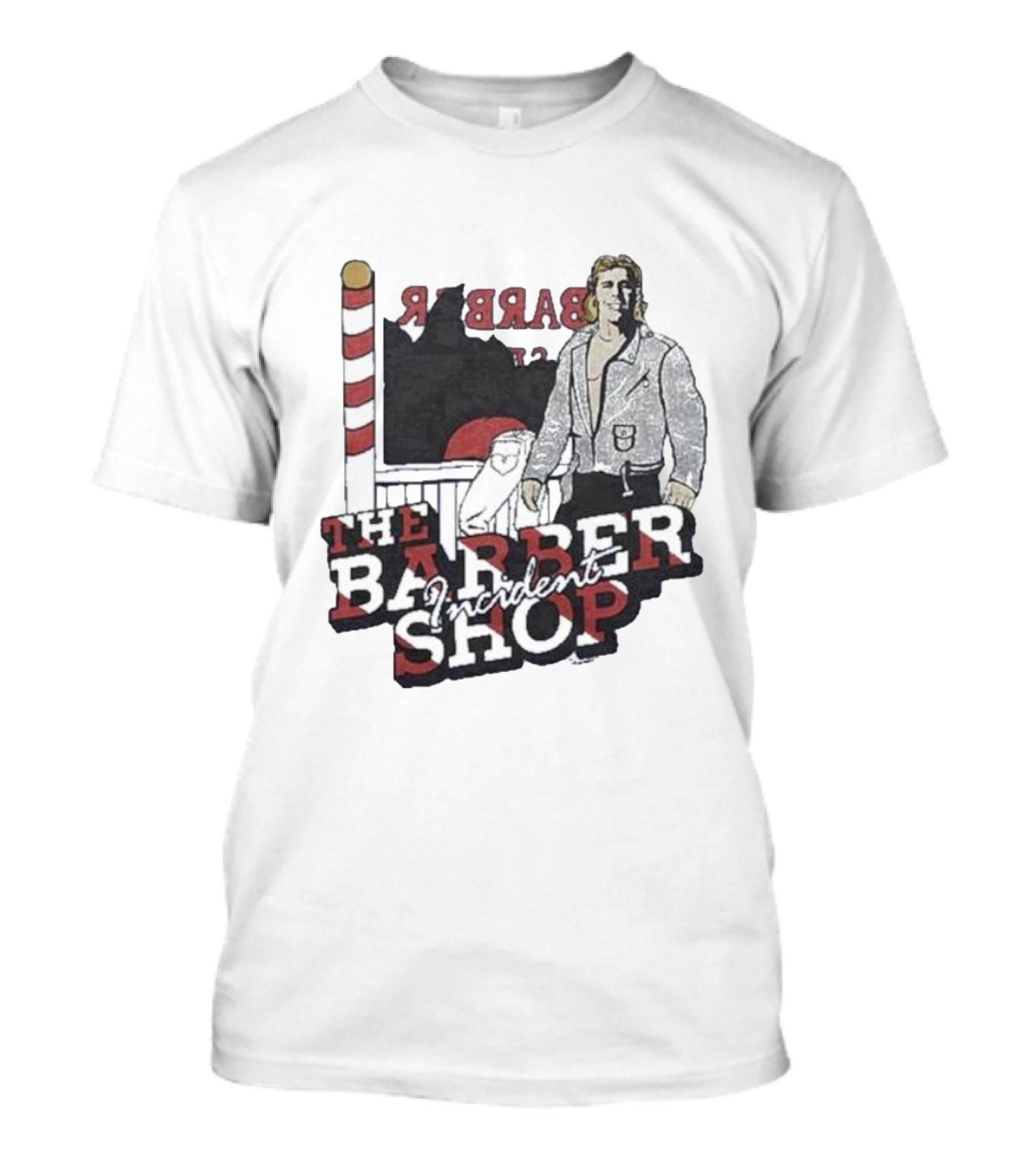 The Barber Shop Incident With Barber Pole Icon And Figure T-Shirt