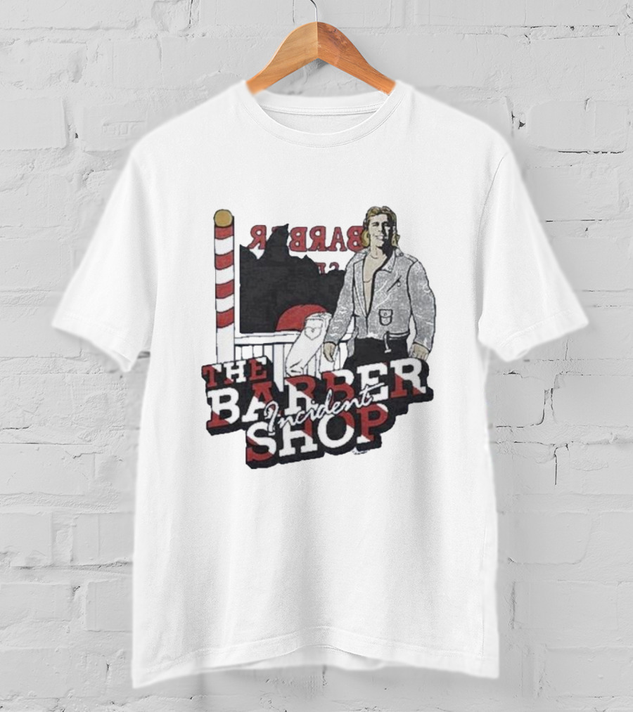 The Barber Shop Incident With Barber Pole Icon And Figure T-Shirt