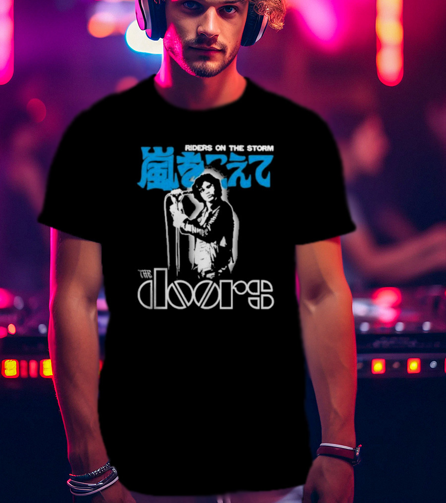 The Doors Riders On The Storm Japanese Text With Iconic Band Member T-Shirt