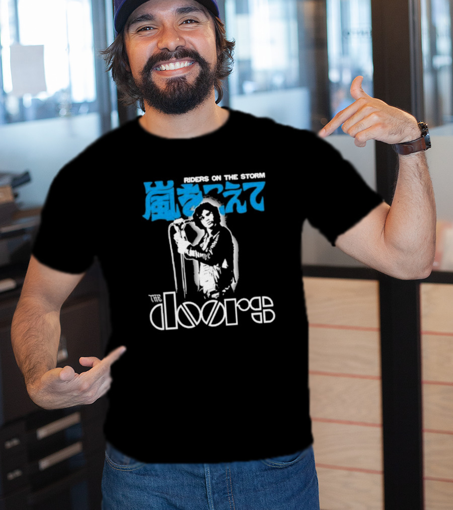 The Doors Riders On The Storm Japanese Text With Iconic Band Member T-Shirt
