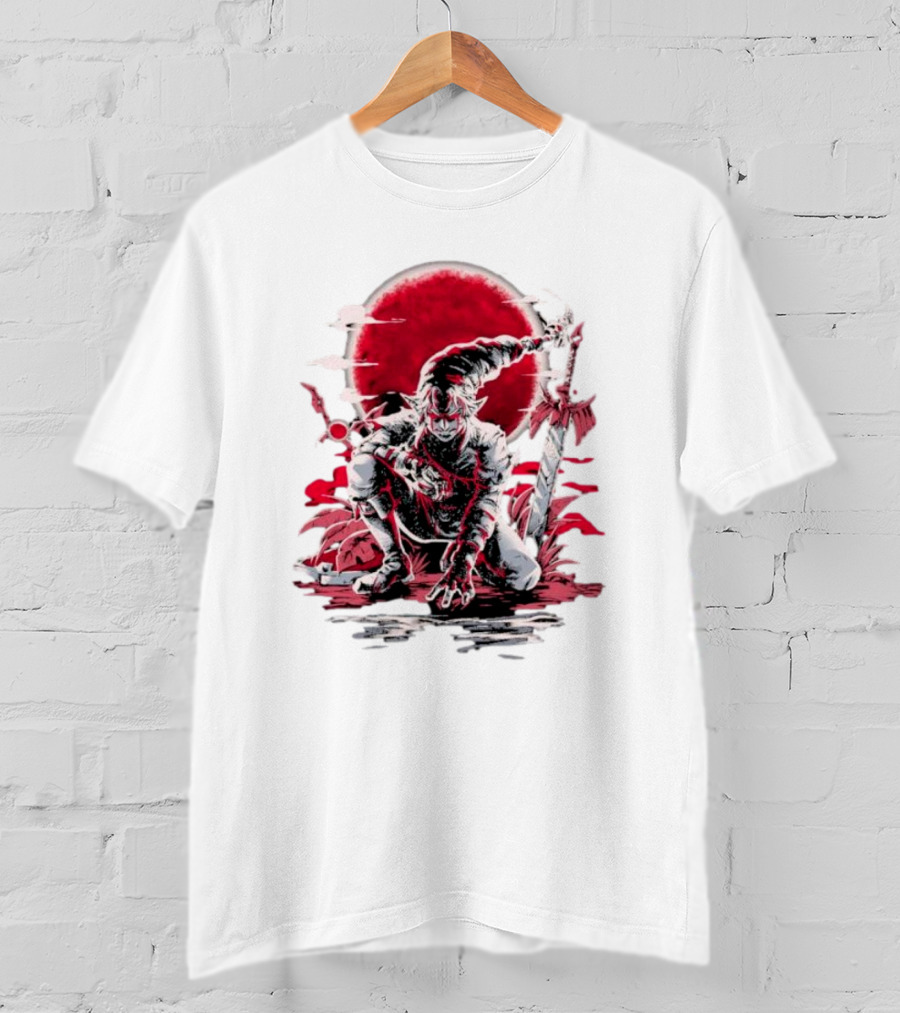 Wax And Wane Paulo Gazola Blood Moon Warrior Blade T-Shirt