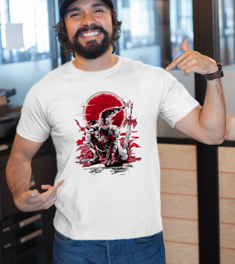 Wax And Wane Paulo Gazola Blood Moon Warrior Blade T-Shirt