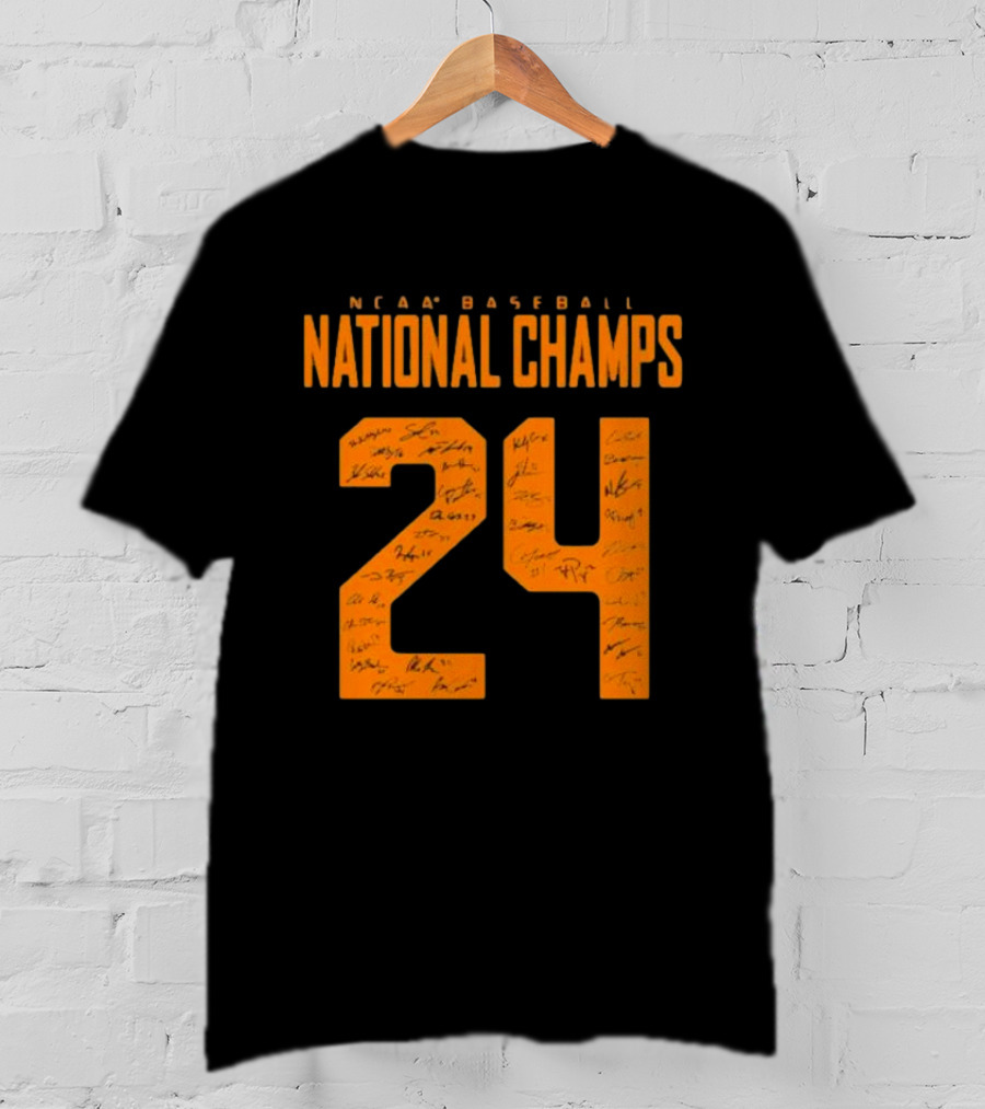 NCAA Baseball National Champs 24 Tennessee Volunteers Signature T-Shirt