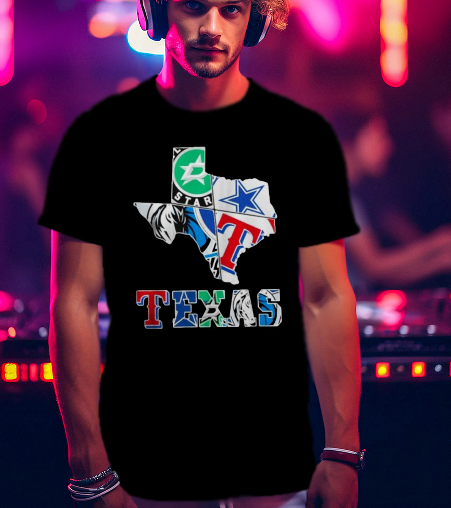 Texas Dallas Cowboys Stars Rangers Mavericks Sports Team T-Shirt