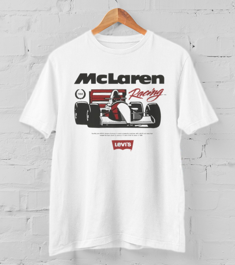 Mclaren Racing Levi's 1988 The Mclaren Mp4 4 Formula 1's Most Successful Machine T-Shirt