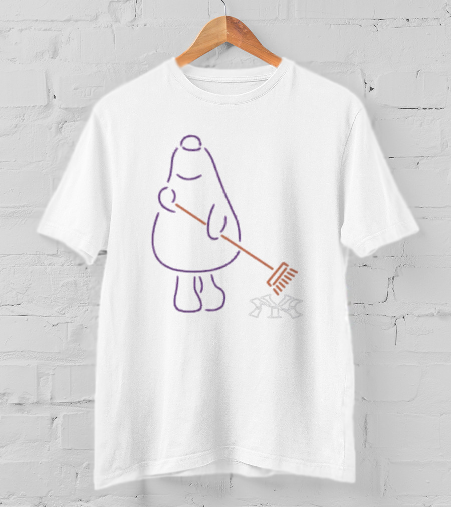 Purple Neon Mascot Sweeping New York Yankees Logo Lfgm T-Shirt