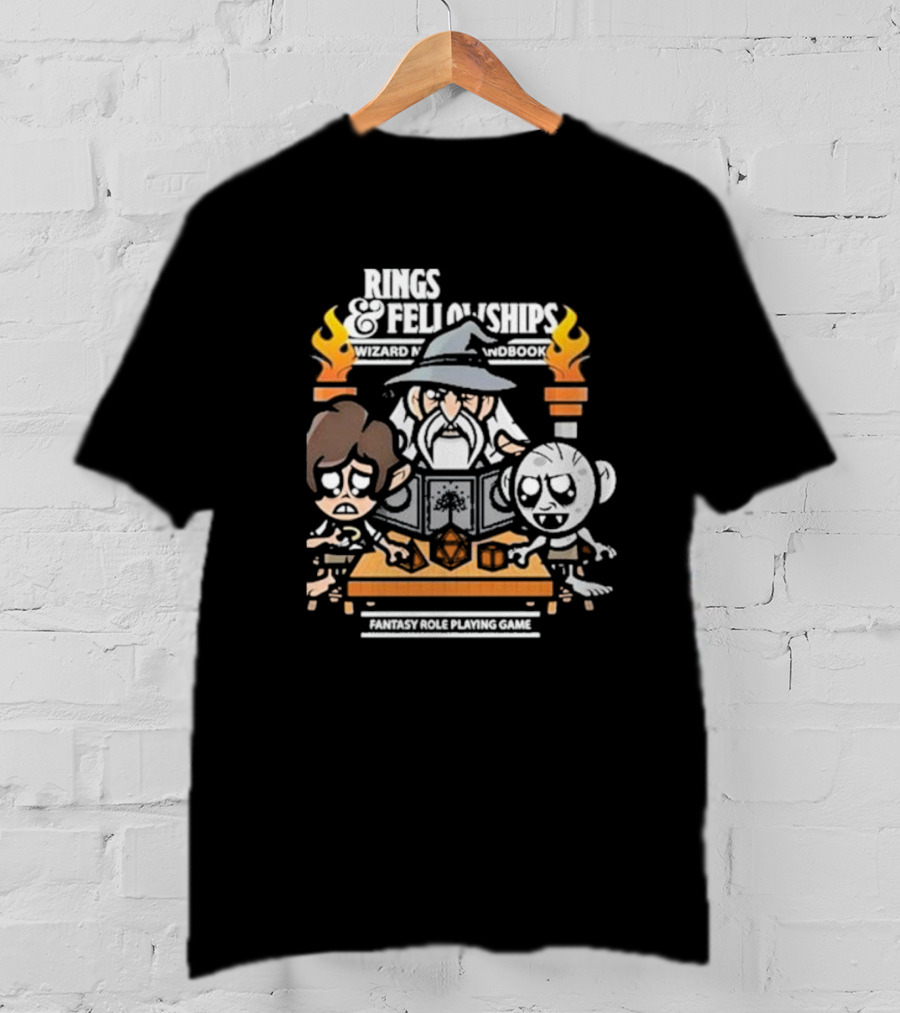 Rings And Fellowships Wizard Magic Handbook Fantasy Role Playing Game T-Shirt