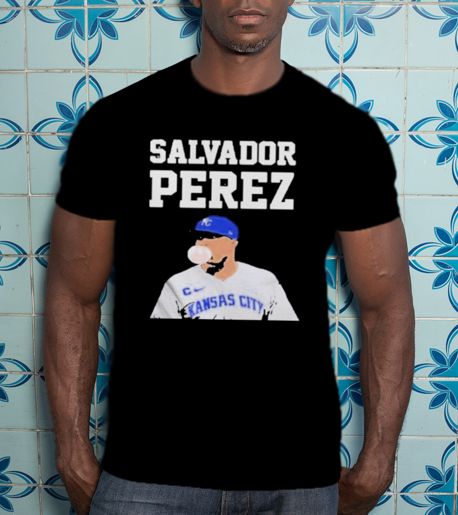 SALVADOR PEREZ KANSAS CITY BUBBLE GUM KING KC BASEBALL T-Shirt
