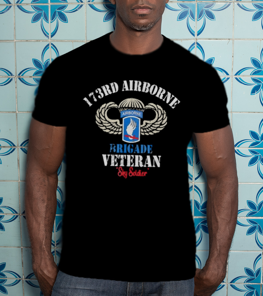 173rd Airborne Brigade Veteran Sky Soldier Wing Insignia T-Shirt