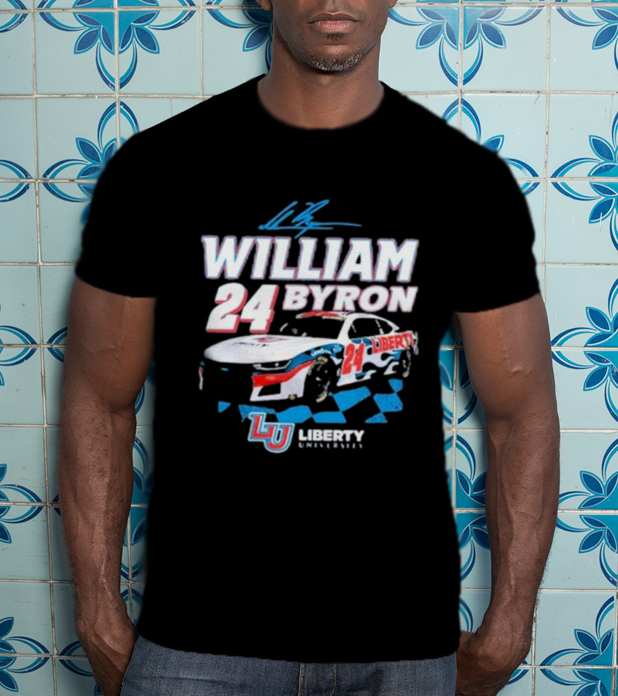 William Byron 24 Liberty University Race Car LU Signature T-Shirt