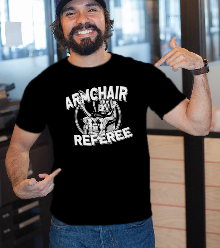 Armchair Referee Relaxed Viewer With Whistle T-Shirt