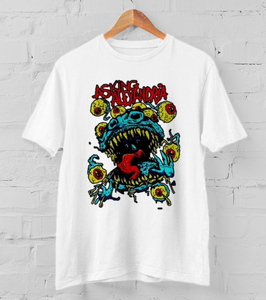 Asking Alexandria Eyeball Monster With Multiple Eyes And Fanged Mouth T-Shirt