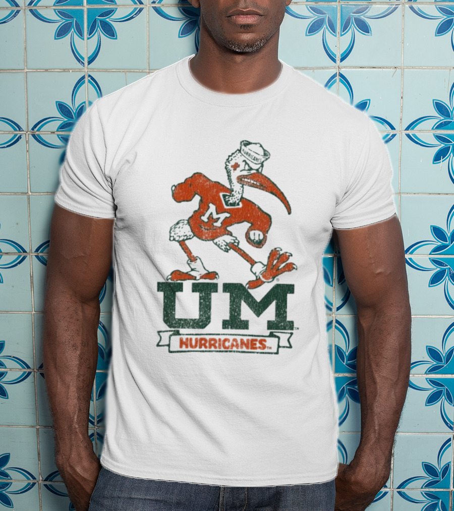 Blue 84 University Of Miami UM Hurricanes White T-Shirt