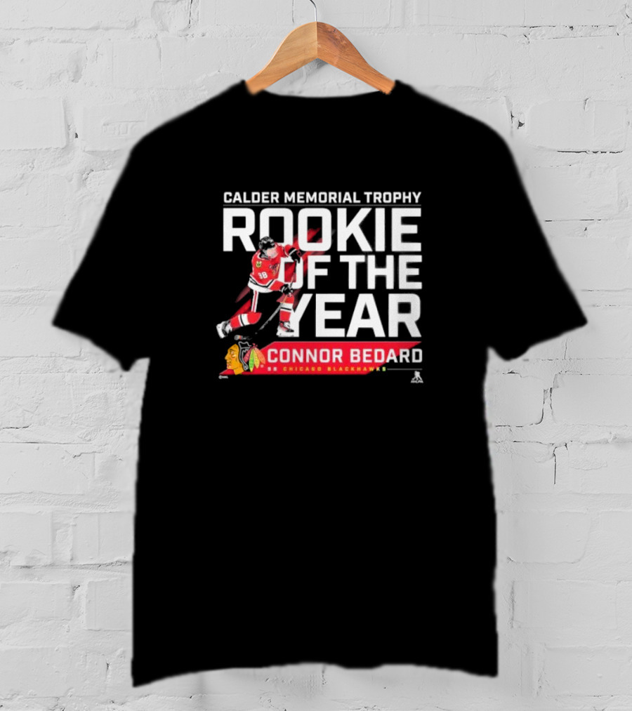 Connor Bedard Calder Memorial Trophy Rookie Of The Year 98 Chicago Blackhawks T-Shirt