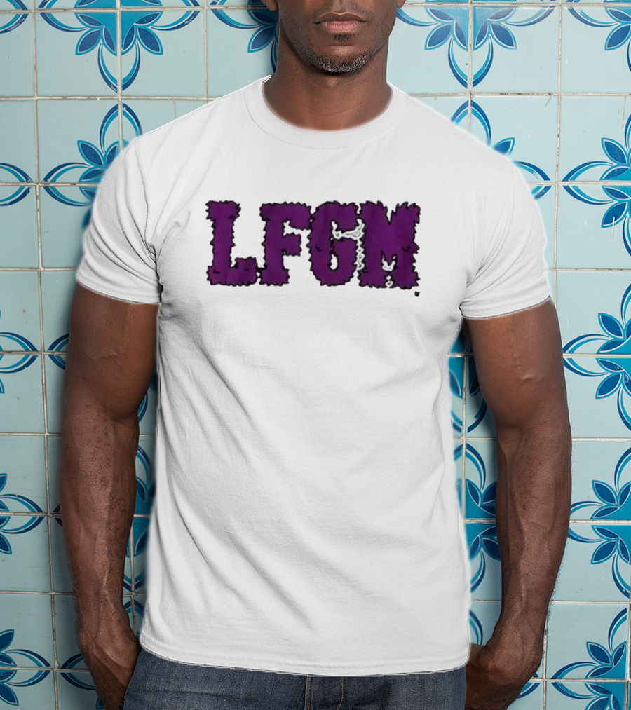 Fuzzy LFGM Purple Text T-Shirt