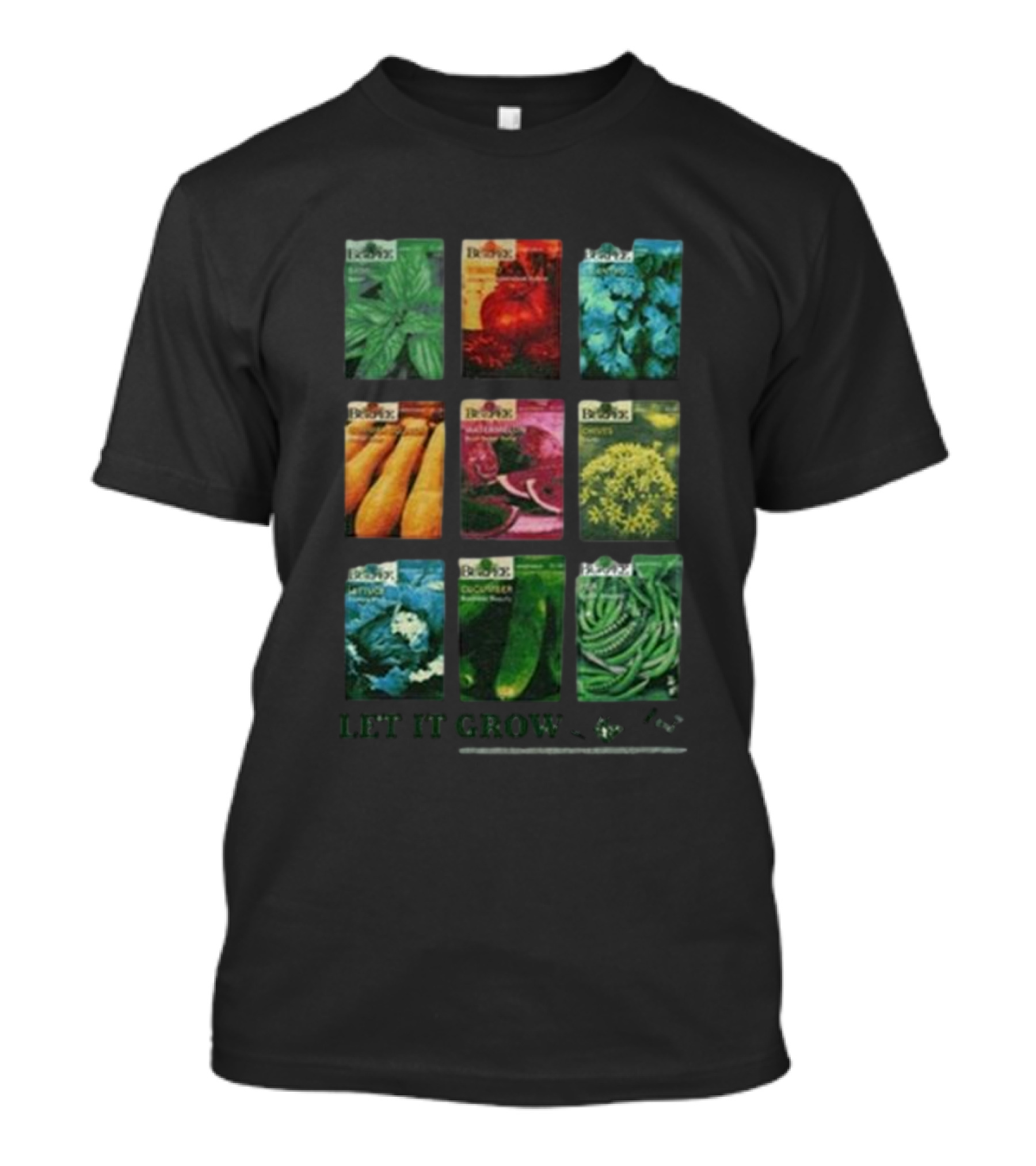 Let It Grow Veggie Seed Packets Garden Rage On T-Shirt