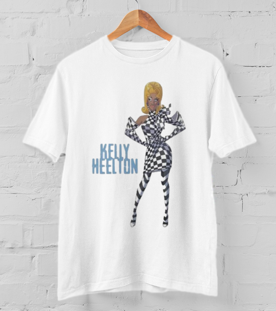 Kelly Heelton Cartoon Collection Checkered T-Shirt