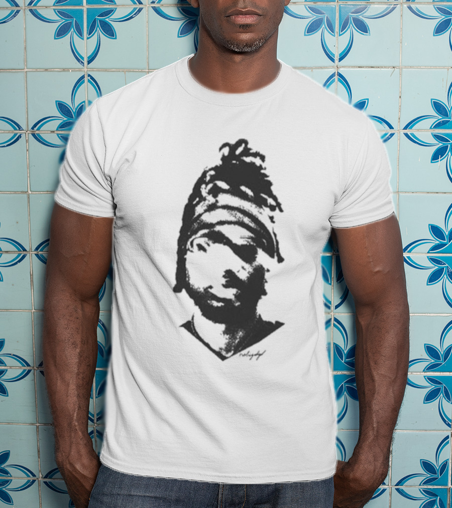 Nobigdyl. Monochrome Silhouette Face T-Shirt