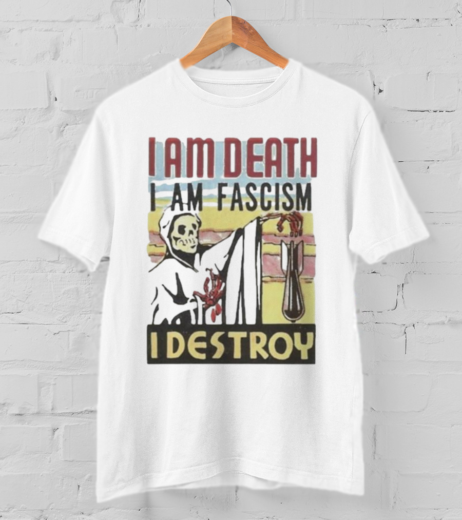 Propagandopolis I Am Death I Am Fascism I Destroy Skeleton Bomb T-Shirt