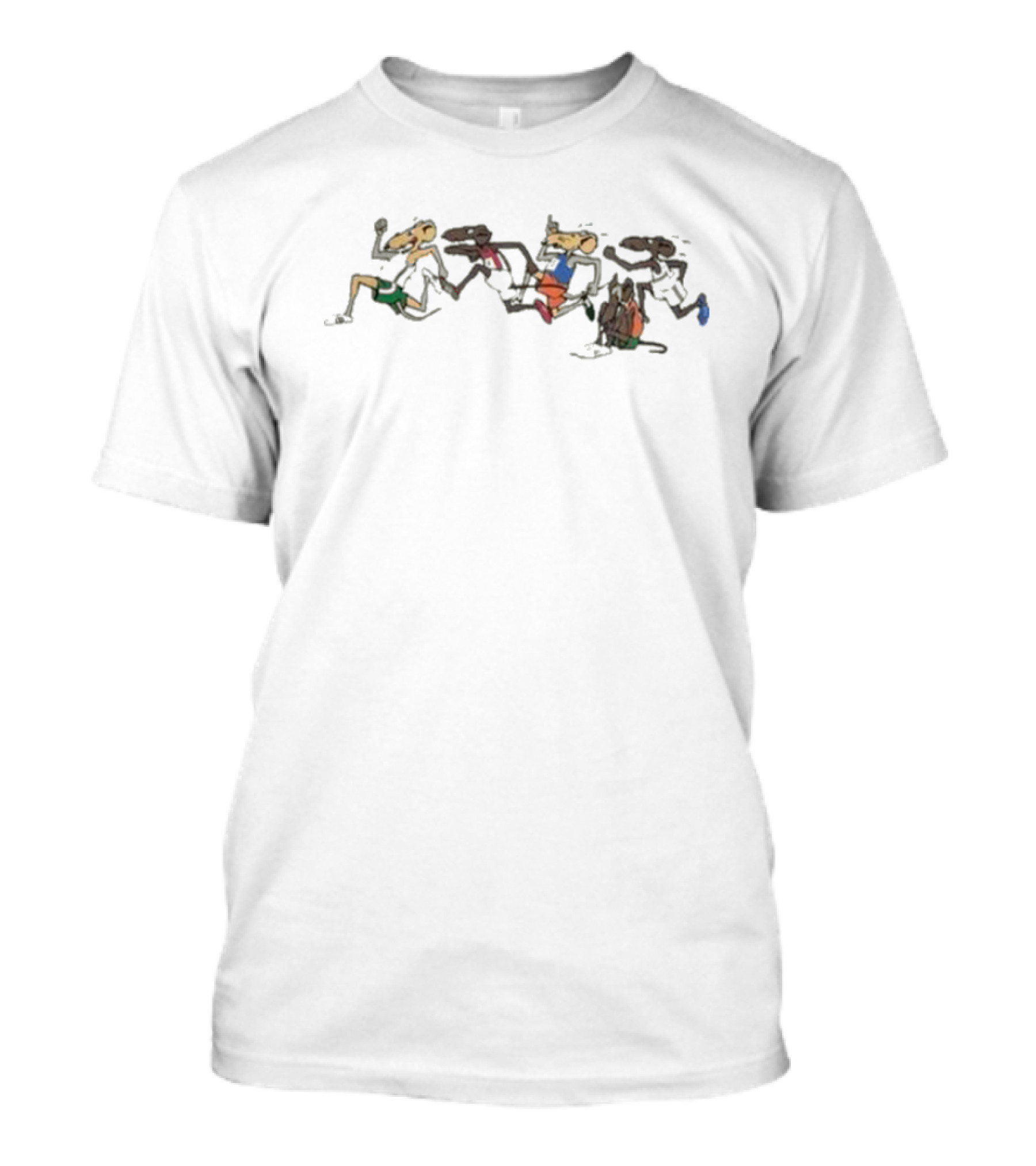 Rat Race Hawaii 70s Vintage Runner Cartoon Characters T-Shirt