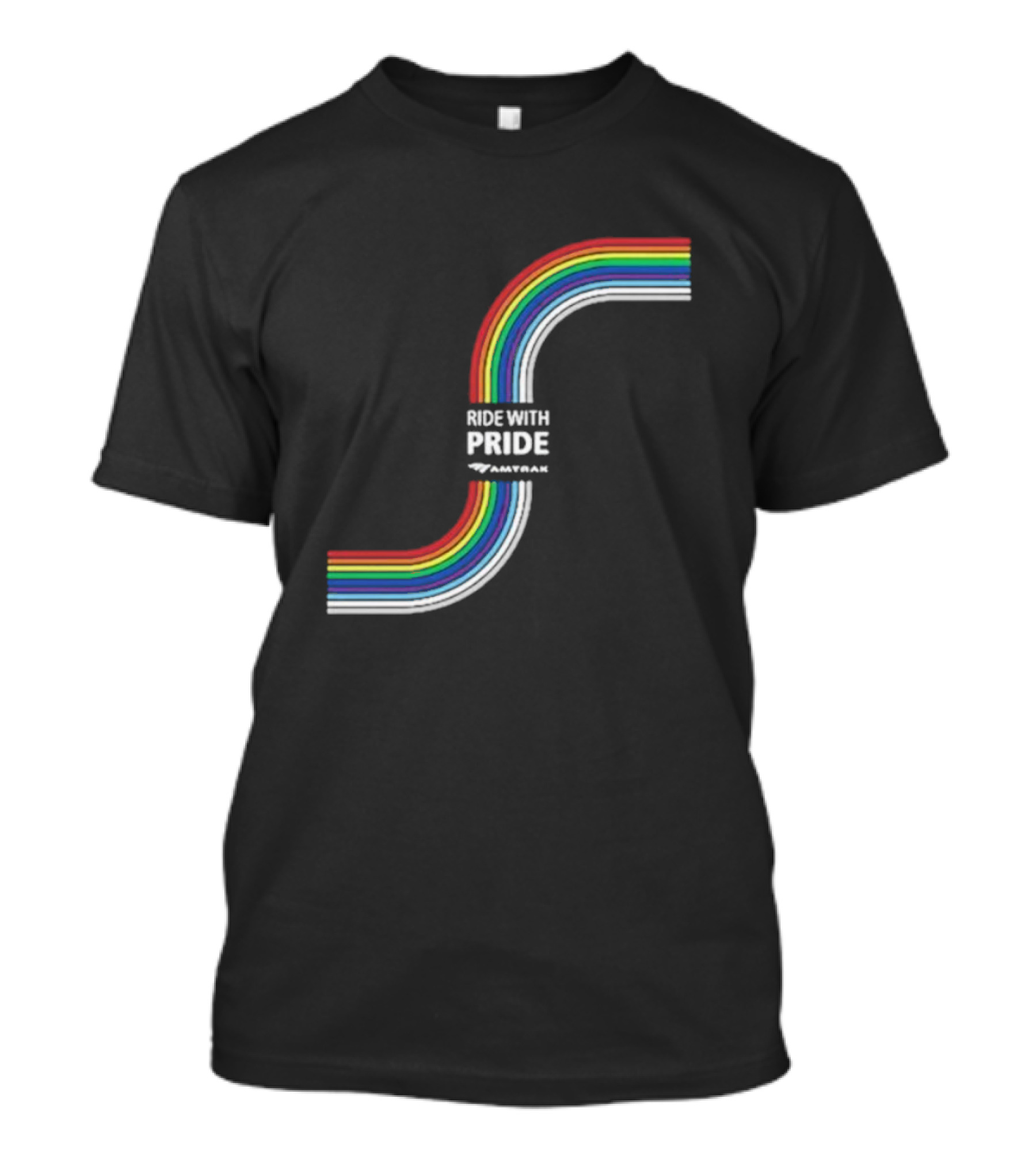 Ride With Pride Amtrak Rainbow Curve T-Shirt