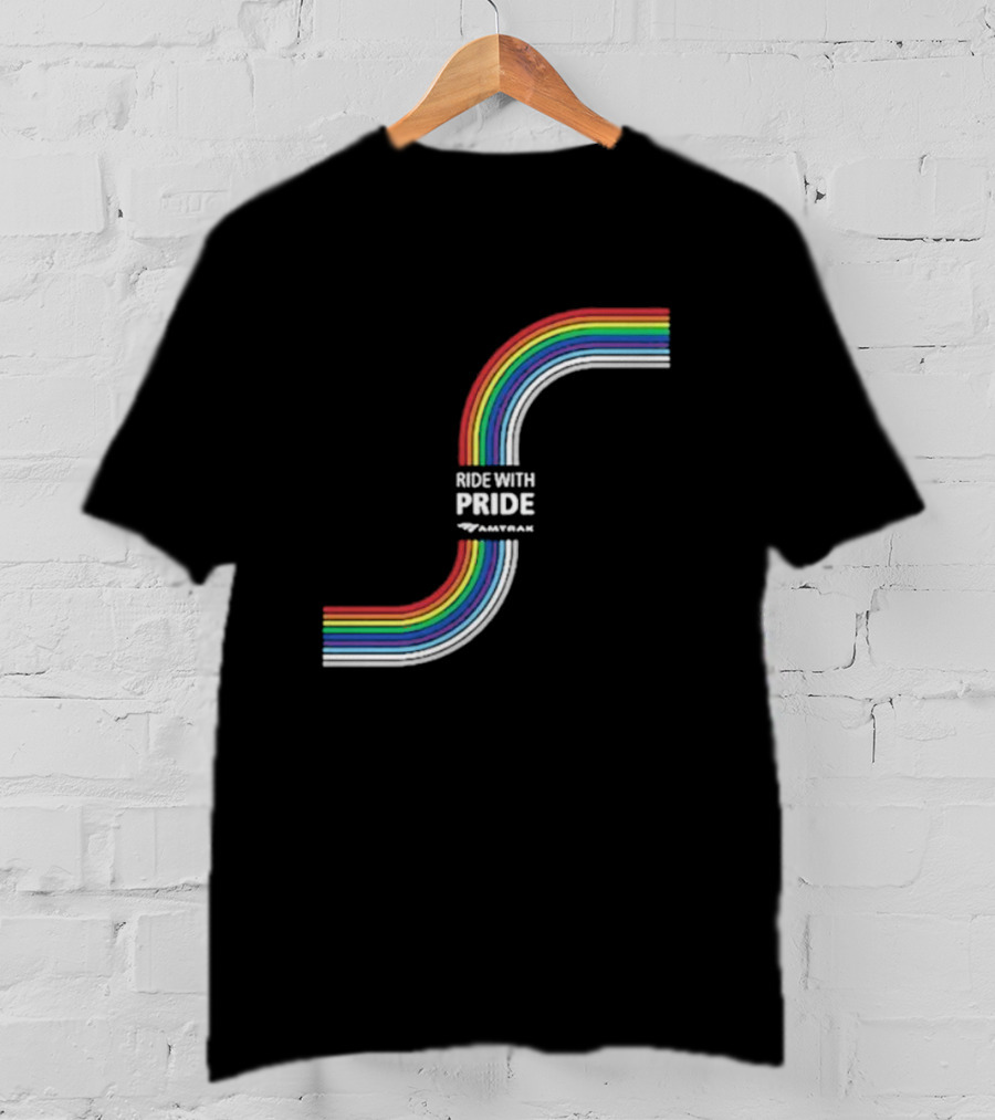 Ride With Pride Amtrak Rainbow Curve T-Shirt