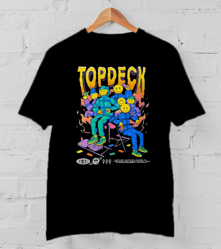 TOPDECK Smiley Squad Vibrant Characters With Musical Vibes T-Shirt