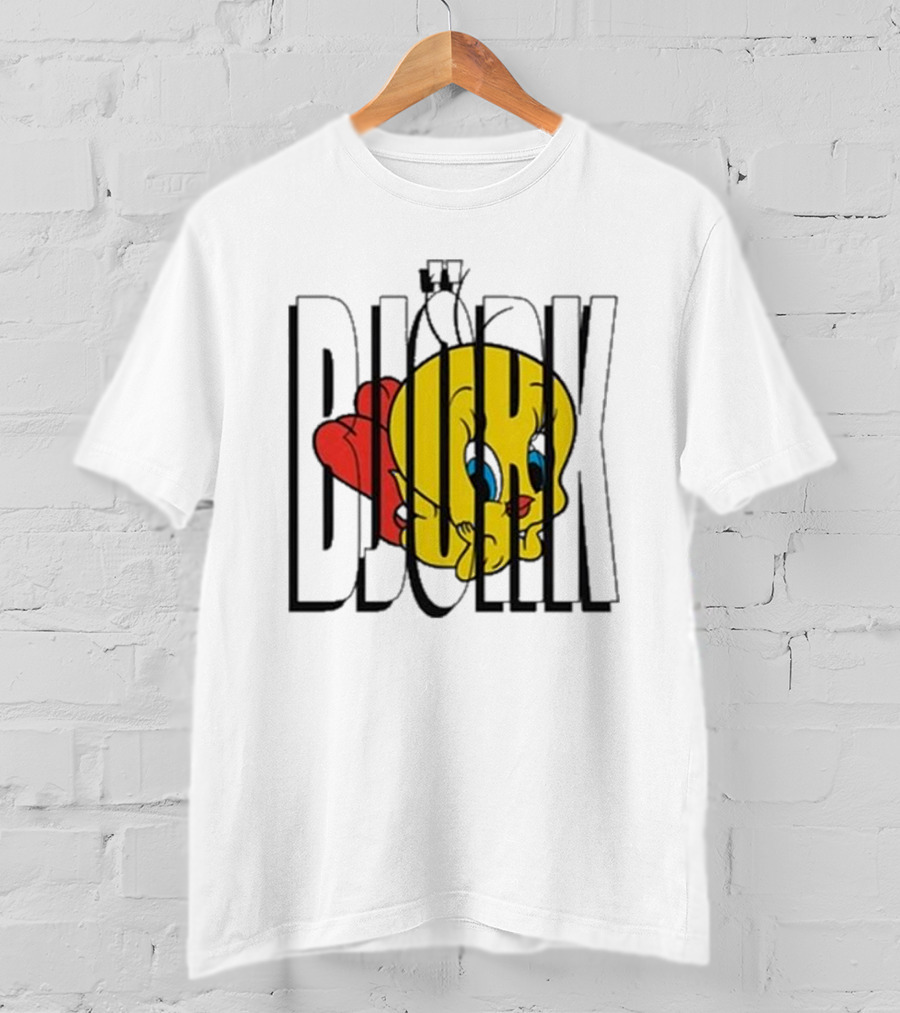 Lxix Apparel Tweety Bjork Bold Cartoon Contrast T-Shirt
