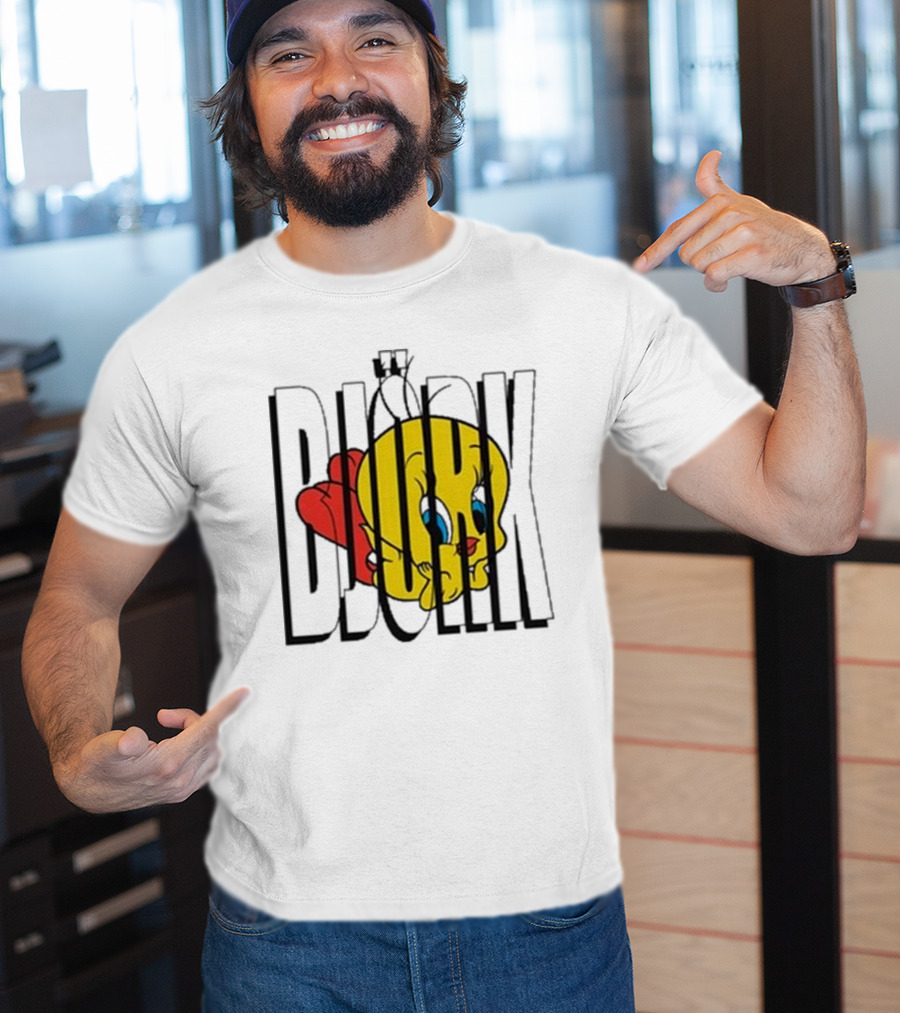 Lxix Apparel Tweety Bjork Bold Cartoon Contrast T-Shirt