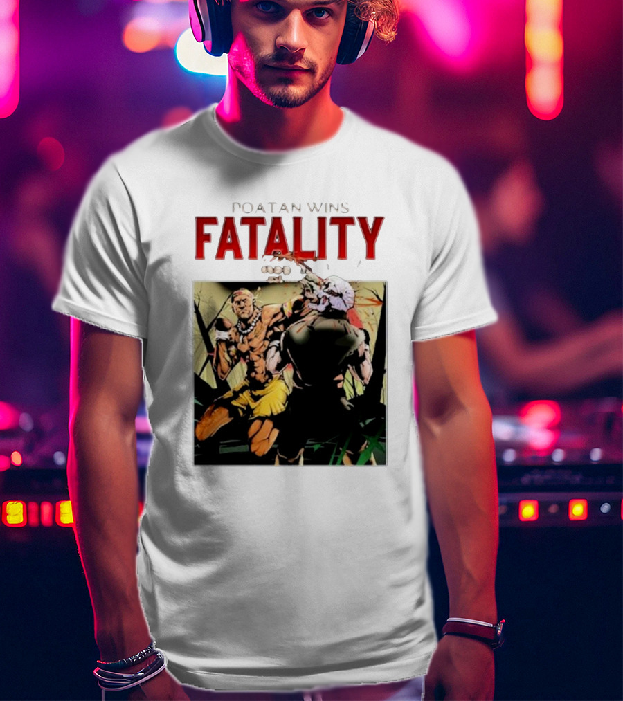 Poatan Wins Fatality Comic Style Fight Scene T-Shirt