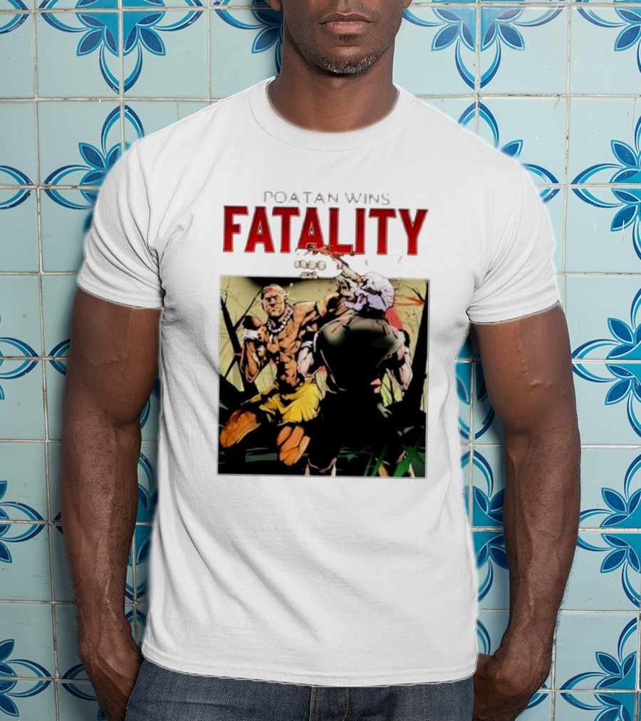 Poatan Wins Fatality Comic Style Fight Scene T-Shirt