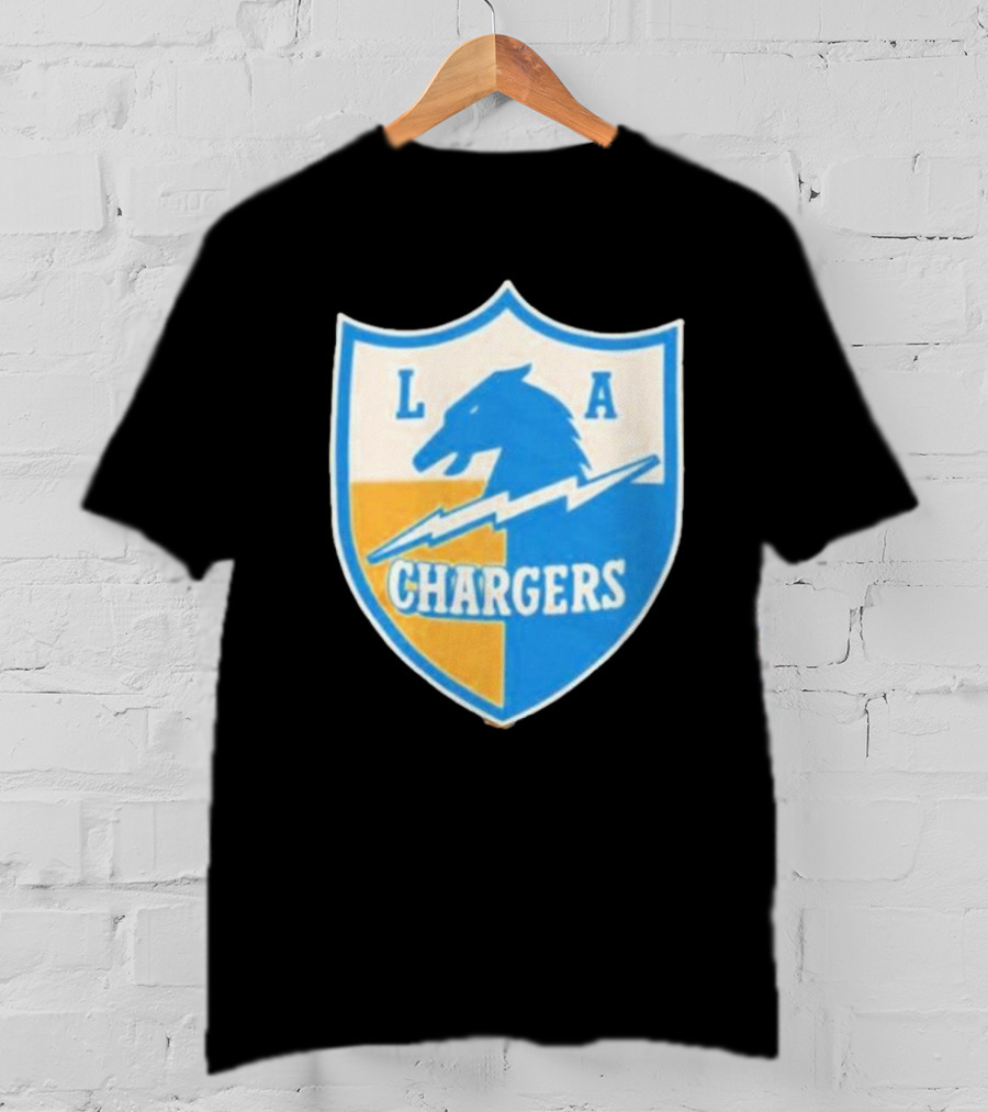 Los Angeles Chargers 1961 Vintage Logo Shield With Horse And Bolt T-Shirt