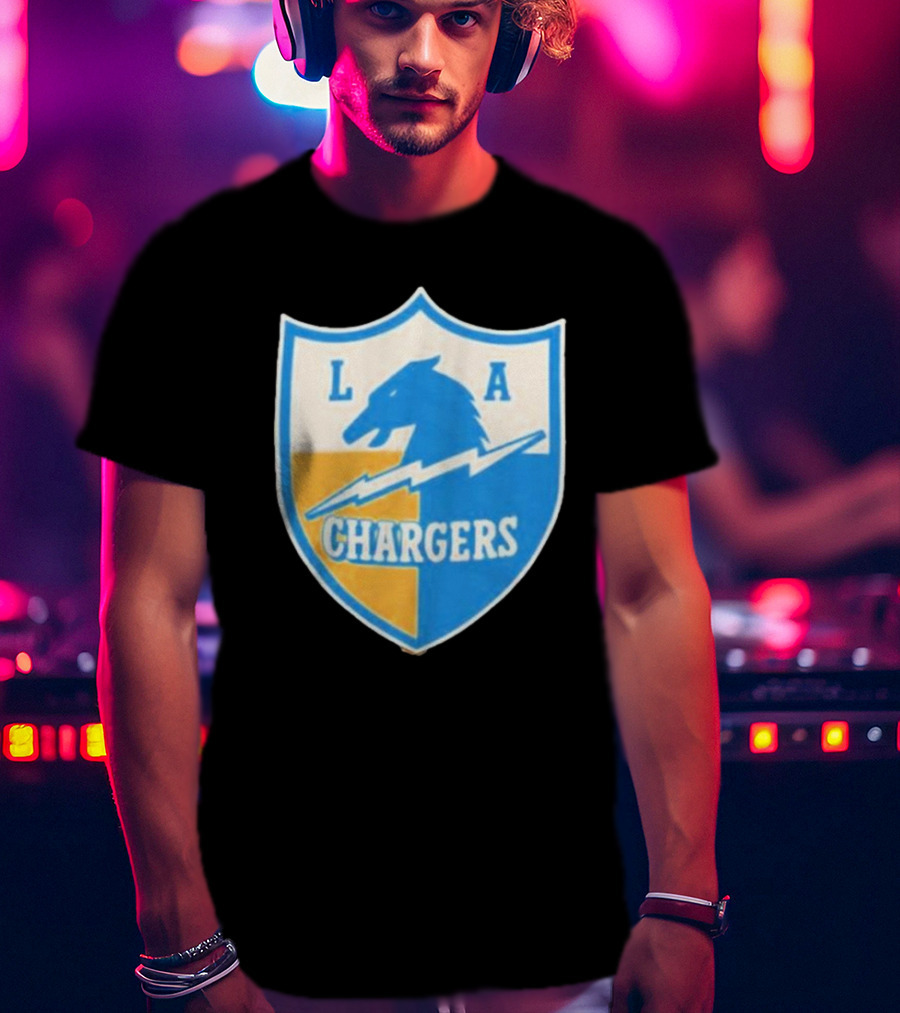 Los Angeles Chargers 1961 Vintage Logo Shield With Horse And Bolt T-Shirt