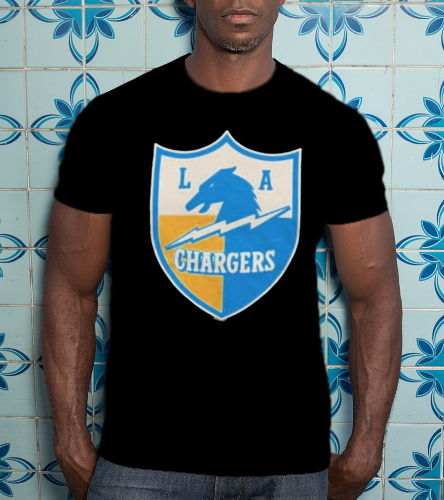 Los Angeles Chargers 1961 Vintage Logo Shield With Horse And Bolt T-Shirt