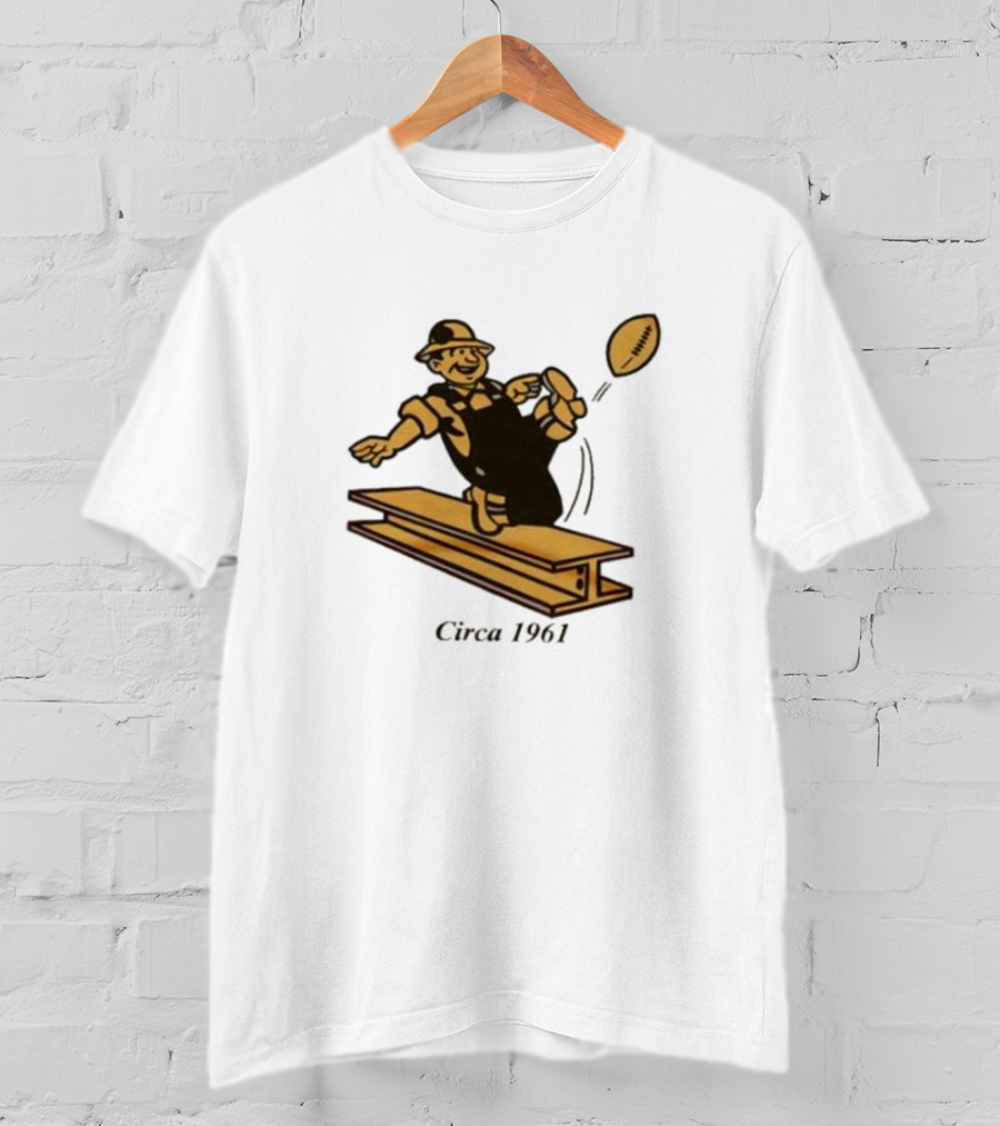 Pittsburgh Steelers Circa 1961 Football Kick Ironworker T-Shirt