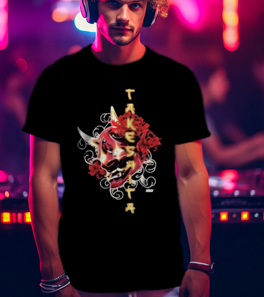 Takeshita Demon Oni Mask Floral ABM T-Shirt