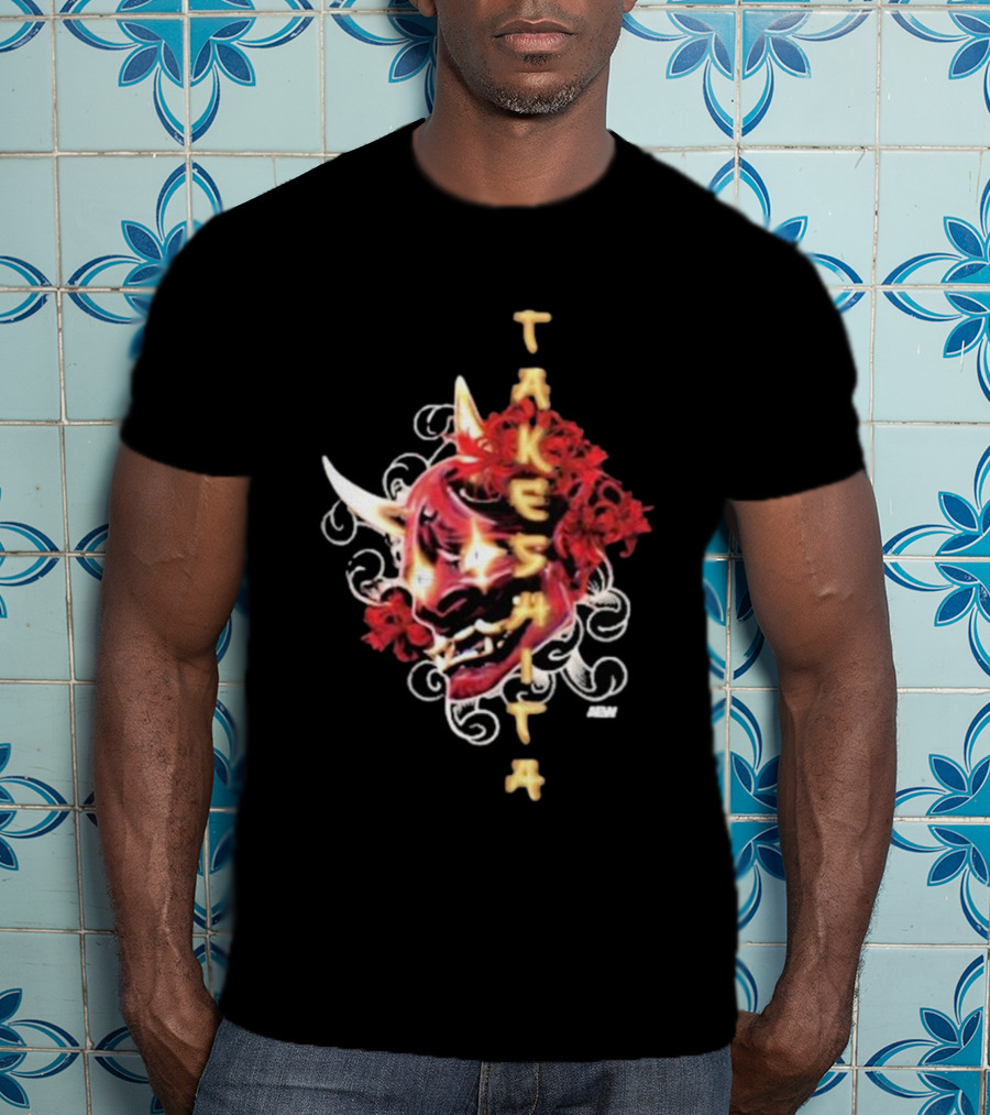 Takeshita Demon Oni Mask Floral ABM T-Shirt
