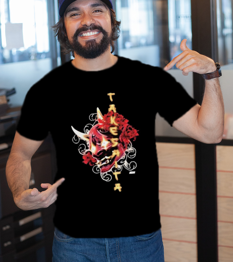 Takeshita Demon Oni Mask Floral ABM T-Shirt